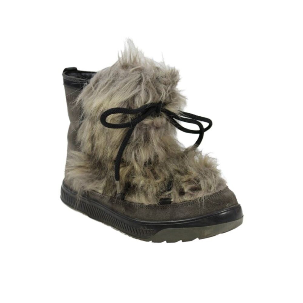 Oscar Sport Women's Suede Faux Fur Laced Winter Boots Brown Size 10
